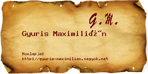 Gyuris Maximilián névjegykártya